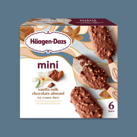 Mini Vanilla Milk Chocolate Almond Ice Cream Bars 6 Bars