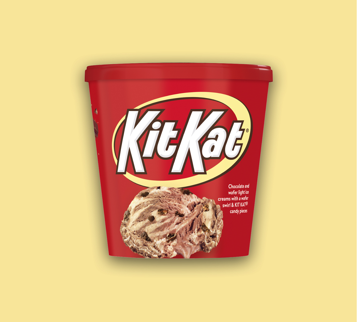 LIGHT ICE CREAM KIT KAT® LIGHT ICE CREAM Creamy chocolate ice cream with iconic KIT KAT® wafer pieces, all in a refreshing frozen treat. It's a break you deserve.